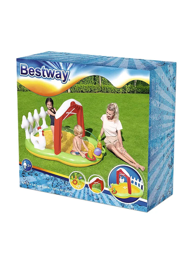 Inflatable Little Farmer Paddling Pool Play Center for Kids (175x147x102cm) g65hs