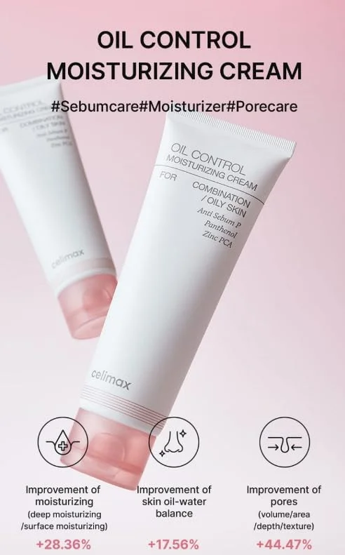 Celimax Oil Control Moisturizing Cream Lightweight Hydrating Formula for Balanced Skin (80 mL) g8ksd