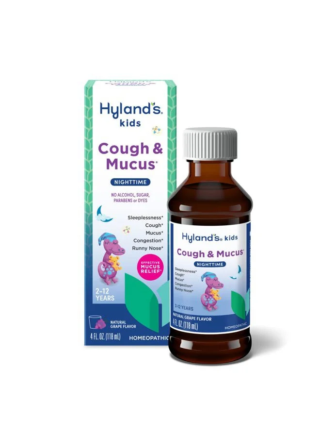 Hyland's Kids Nighttime Cough and Mucus Relief Syrup (Grape Flavor, 118 mL) 70zch