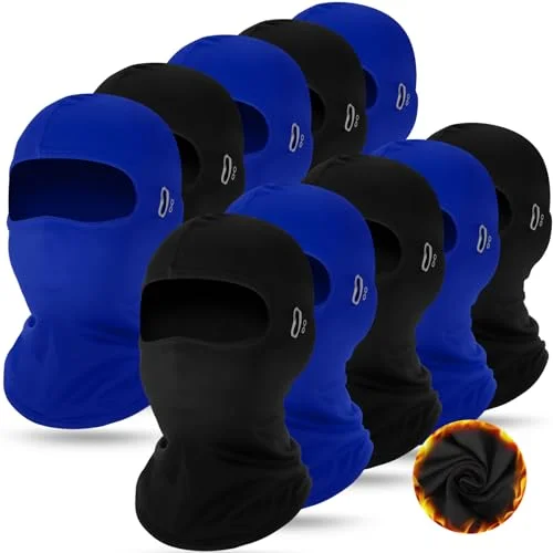 Winter Thermal Balaclava Full Face Mask Windproof Ski Gear with Reflective Stripe (Black and Blue, 10 Pack) g3zo3