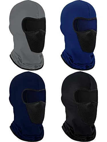 Blulu Full Face Balaclava Ski Mask Set Breathable Windproof Outdoor Sport Gear for Men and Women (Solid Colors, 4 Pack) lltqe