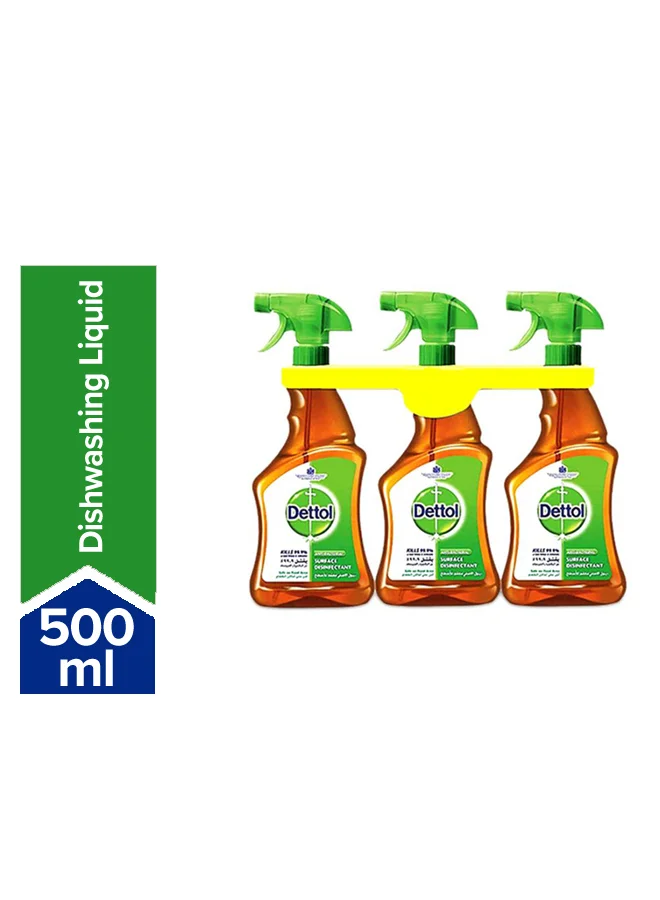 Premium Antibacterial Surface Disinfectant Spray (3 x 500 mL, Brown) xx3py