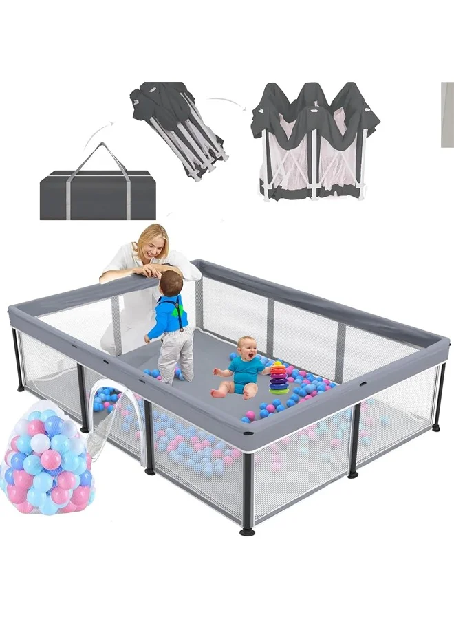 Premium Foldable Baby Playpen Portable Activity Center with Zipper Door for Toddlers (Large, Indoor & Outdoor) 482mh