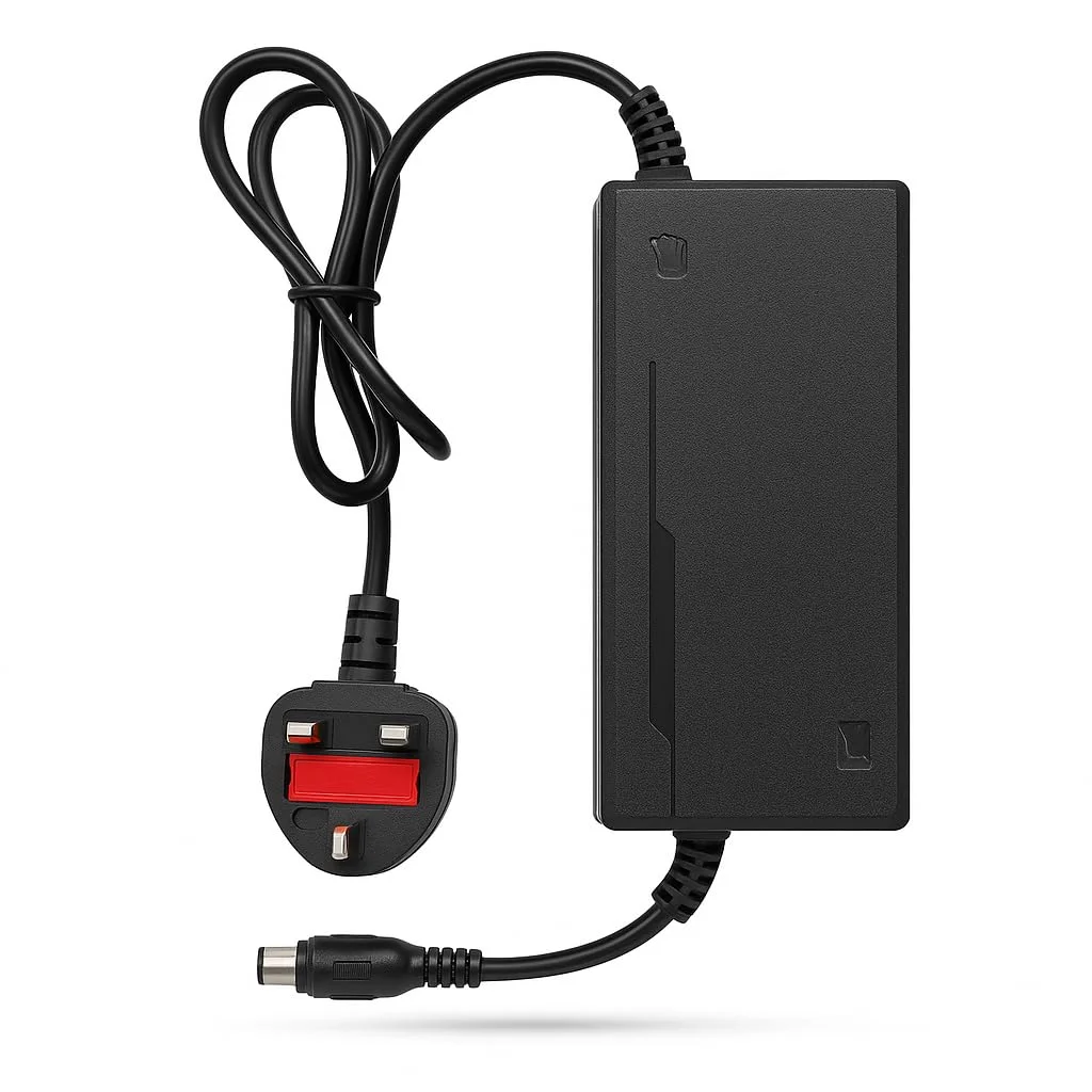 FUKUKAWA 36V 2A Lithium Battery Charger DC42V Output Adapter with UK 3-Pin Plug for E-Bike and Scooter rb5r9