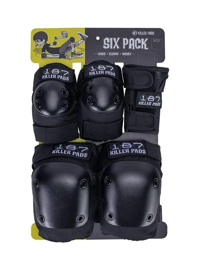 Premium Protective Gear Set for Adults, Knee Pads, Elbow Pads & Wrist Guards (Black, XS) 7hj00