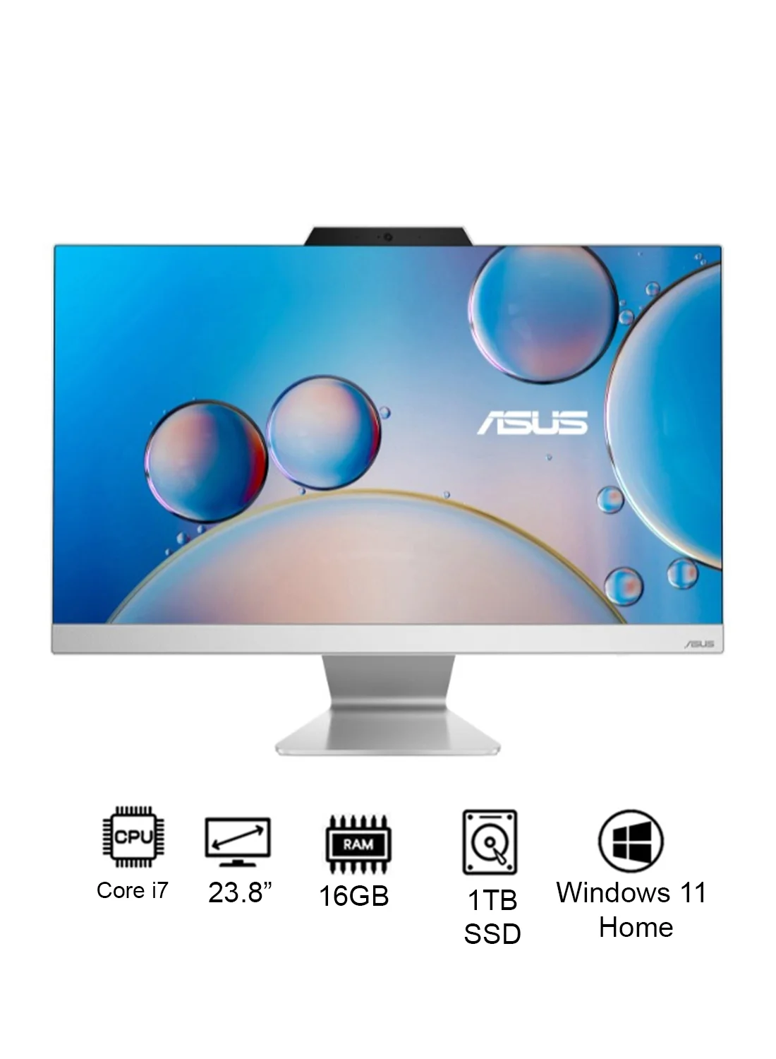 All-in-One Desktop PC 23.8-Inch Touch Display Intel Core i7 16GB RAM 1TB SSD Windows 11 Home (White, 23.8-Inch) eme12