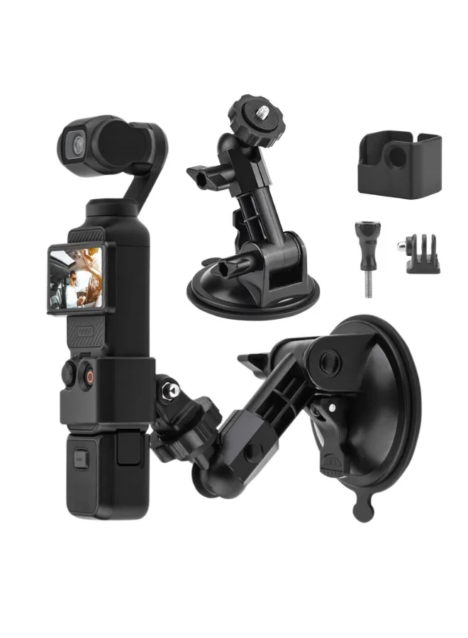 Universal Action Camera Suction Cup Mount Heavy-Duty Windshield Bracket for Vehicle and Boat (Black, 1 Pack) zoa4g