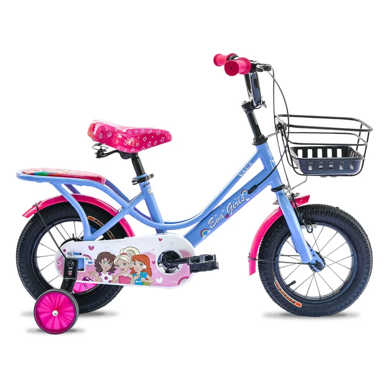 Vaux Eva Girl Bike with Training Wheels and Adjustable Seat (Blue, 12-Inch Wheel) kf4yf