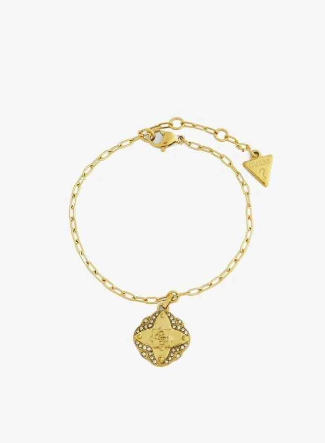 Wild Flower Logo Bracelet with Premium Crystals (Adjustable, Gold-Tone) h6bg3