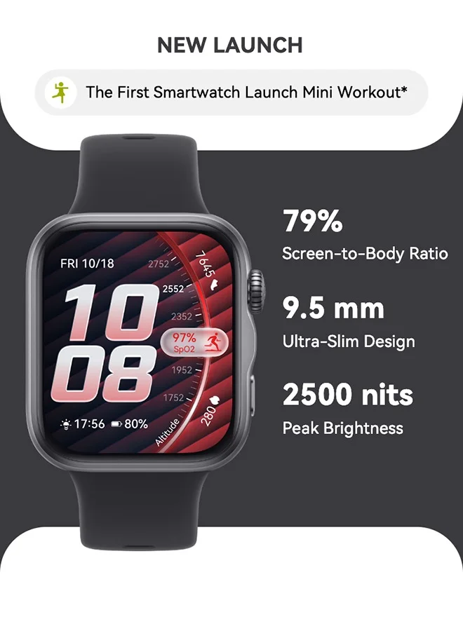 Smart FIT 5 Fitness Smart Watch with 43mm FullView Display, GPS, Heart Rate & Sleep Tracking (Black, 43mm) r4ldl