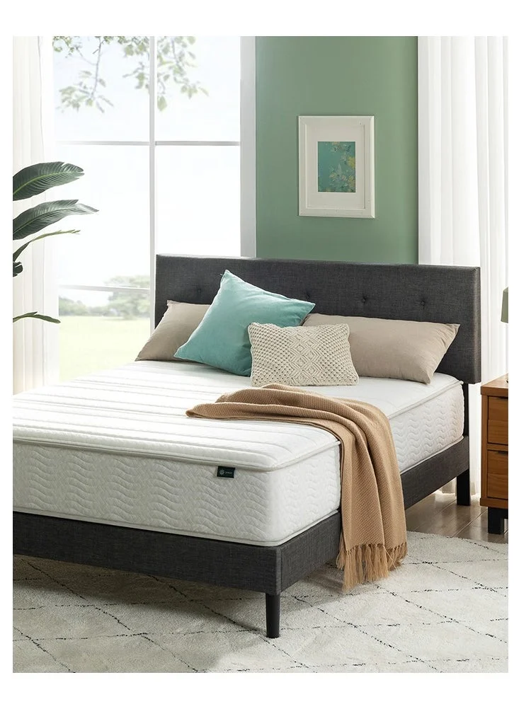 Premium Bonnel Spring Mattress Medium Firm Support Fiberglass-Free Breathable Fabric (US King, 193 x 203 x 25 cm) 04jcg
