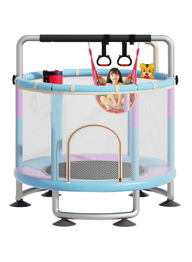 Beauenty Children's Indoor Outdoor Trampoline with Safety Enclosure Net and Basketball Hoop (140 cm) yc11z