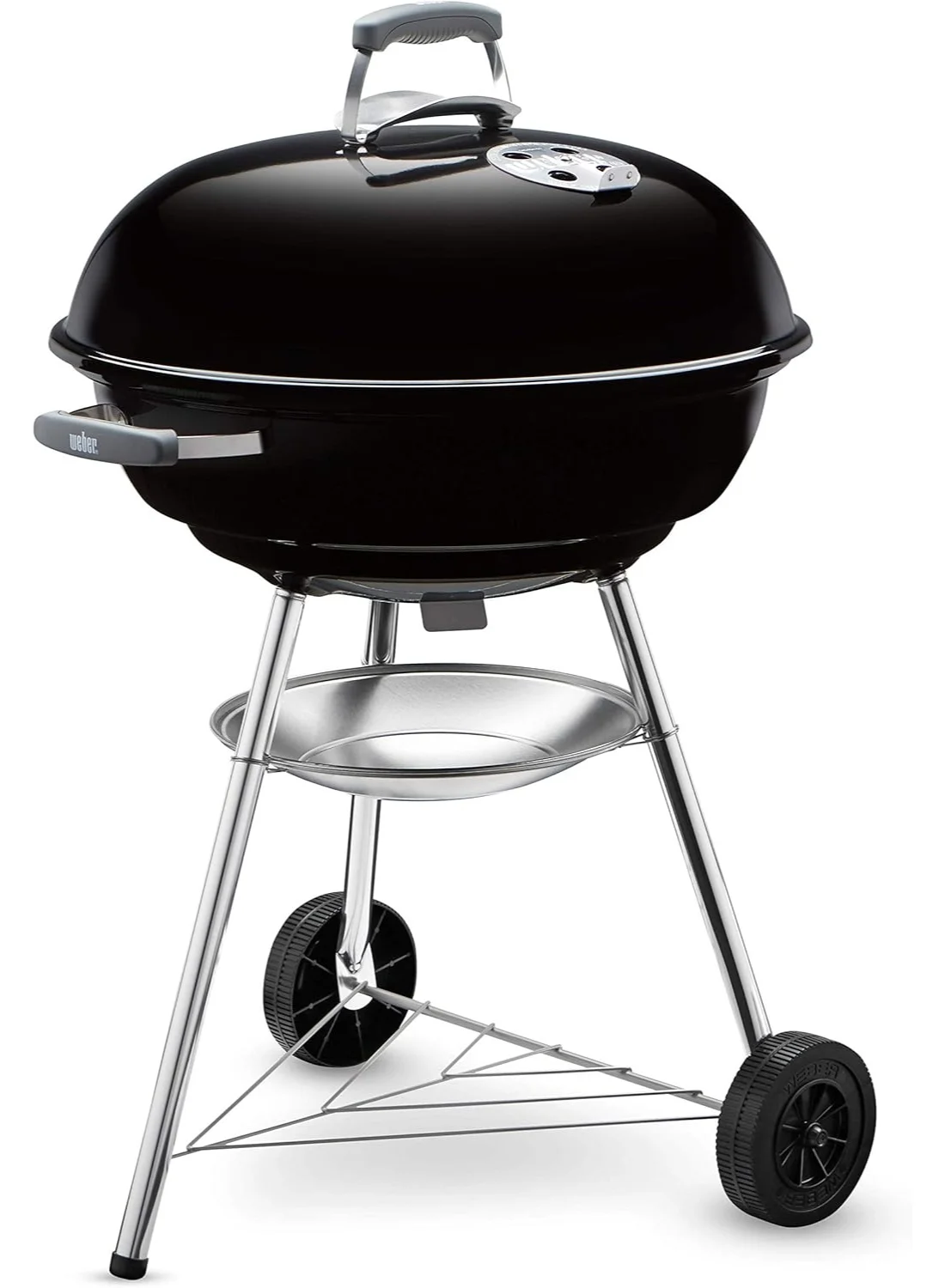 Premium Charcoal Kettle Grill Stainless Steel Outdoor Barbeque Cooking Station (Black, 57 cm) 68ogd
