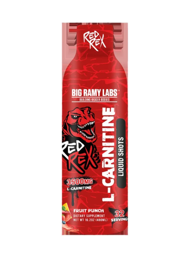 RED REX Liquid L-Carnitine Supplement Fruit Punch Flavor (480 mL) for Fitness and Energy Support o6w4v