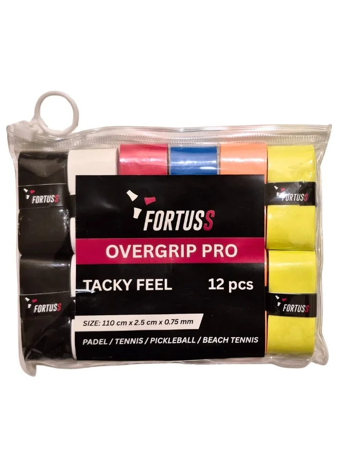 FORTUSS Padel Overgrip Set Premium PU Non-Slip Tape for Tennis and Pickleball (Multicolor, 12 Pack) hcu9r
