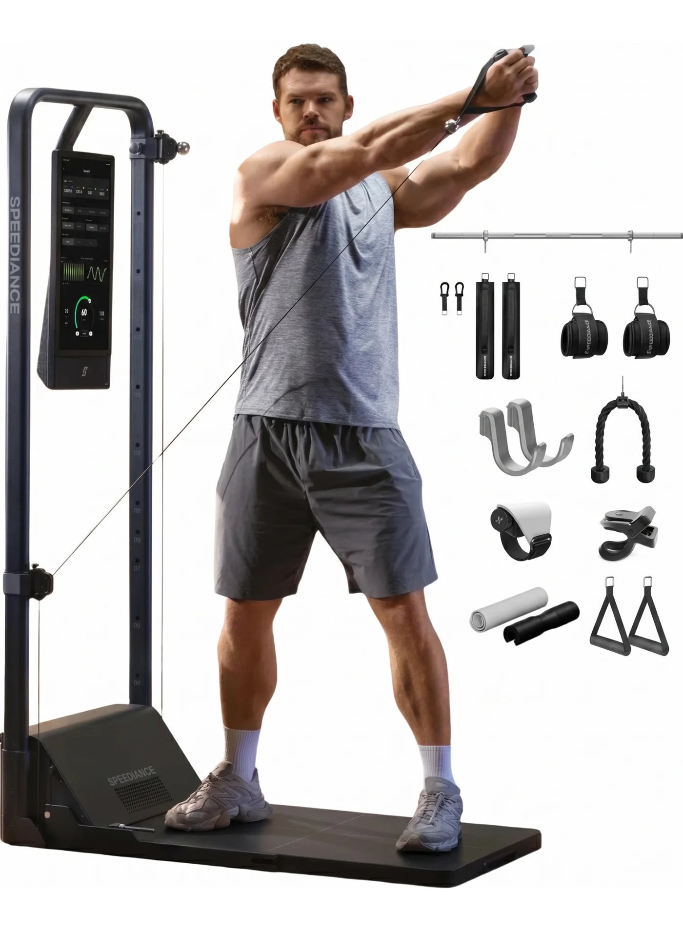 Premium Smart Home Gym All-in-One Workout Station AI-Powered Strength Training Equipment (Adult Unisex, 100 kg Capacity) q9ar7