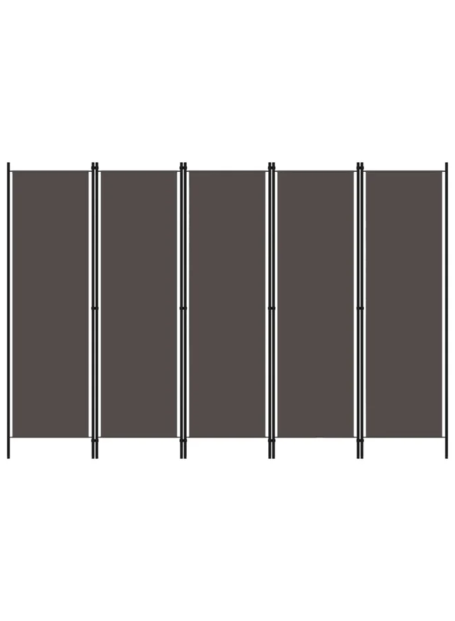 VidaXL 5-Panel Room Divider Privacy Screen Anthracite (250x180 cm) oqhnd