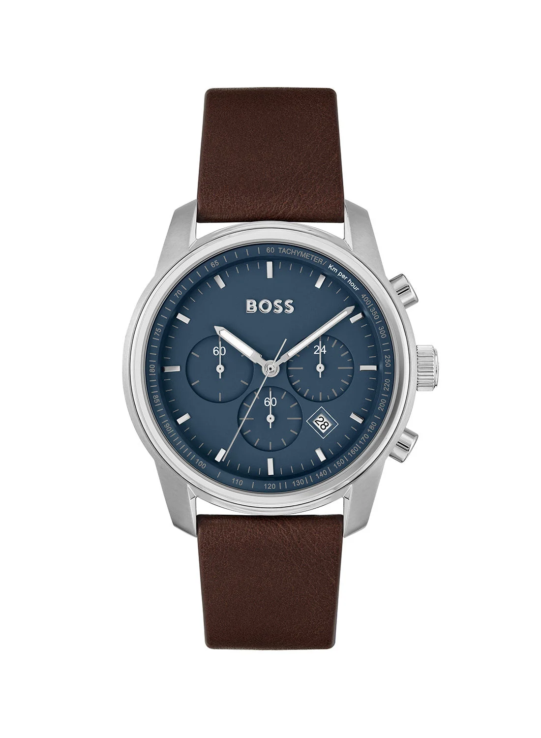 Premium Leather Chronograph Quartz Wrist Watch (Brown, 44mm) o6eii