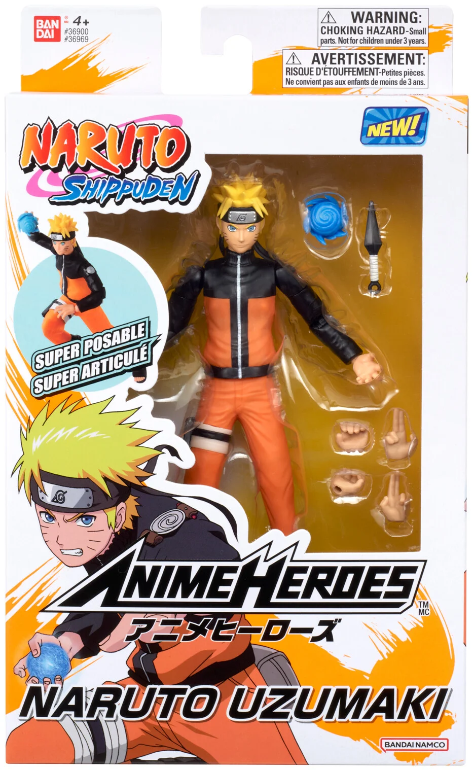 Anime Heroes Naruto Uzumaki Action Figure Premium Collectible Character Model with Interchangeable Hands (16.5 cm) l1m0v