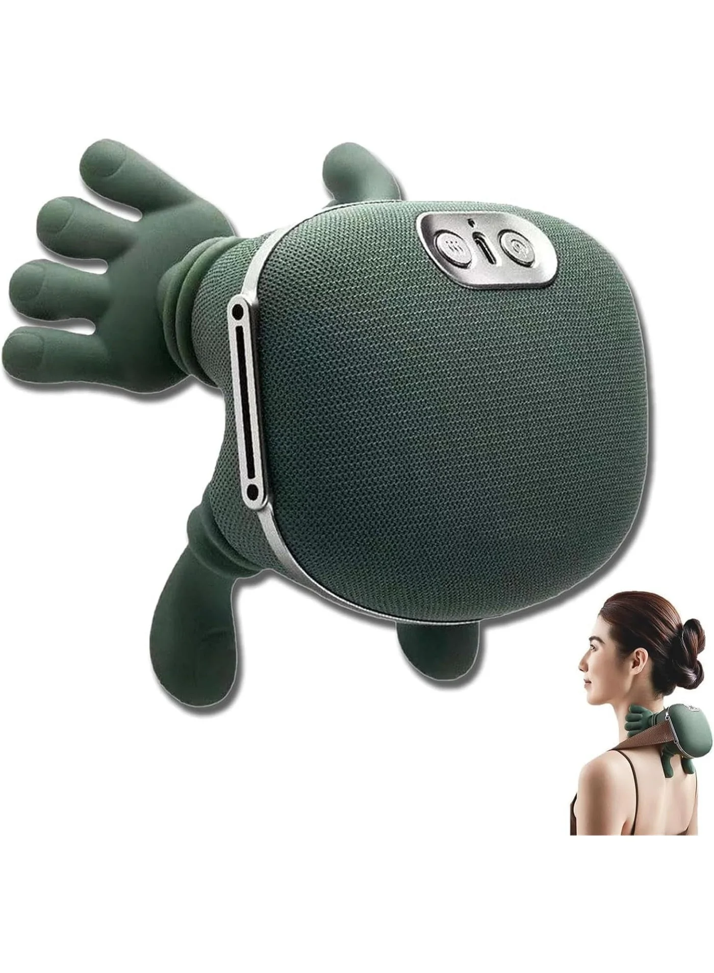 SHOPIRA GO 3D Shiatsu Neck and Shoulder Massager with Heat (Adjustable 3-Speed Deep Tissue Massage Pillow for Back and Muscles) b2a1t
