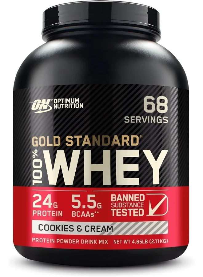 Optimum Nutrition Whey Protein Isolate Powder Premium Muscle Support Formula (Cookies & Cream, 2.11 kg) h9hqy