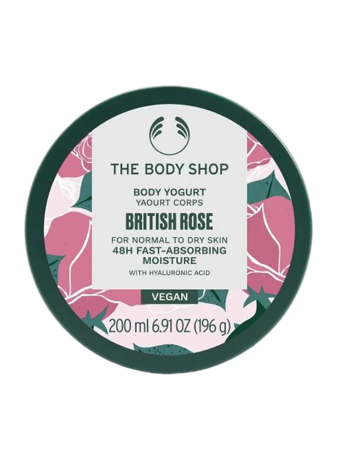 The Body Shop British Rose Body Yogurt Lightweight Gel-Cream Moisturizer with Shea Butter and Almond Milk (200 mL) sobow