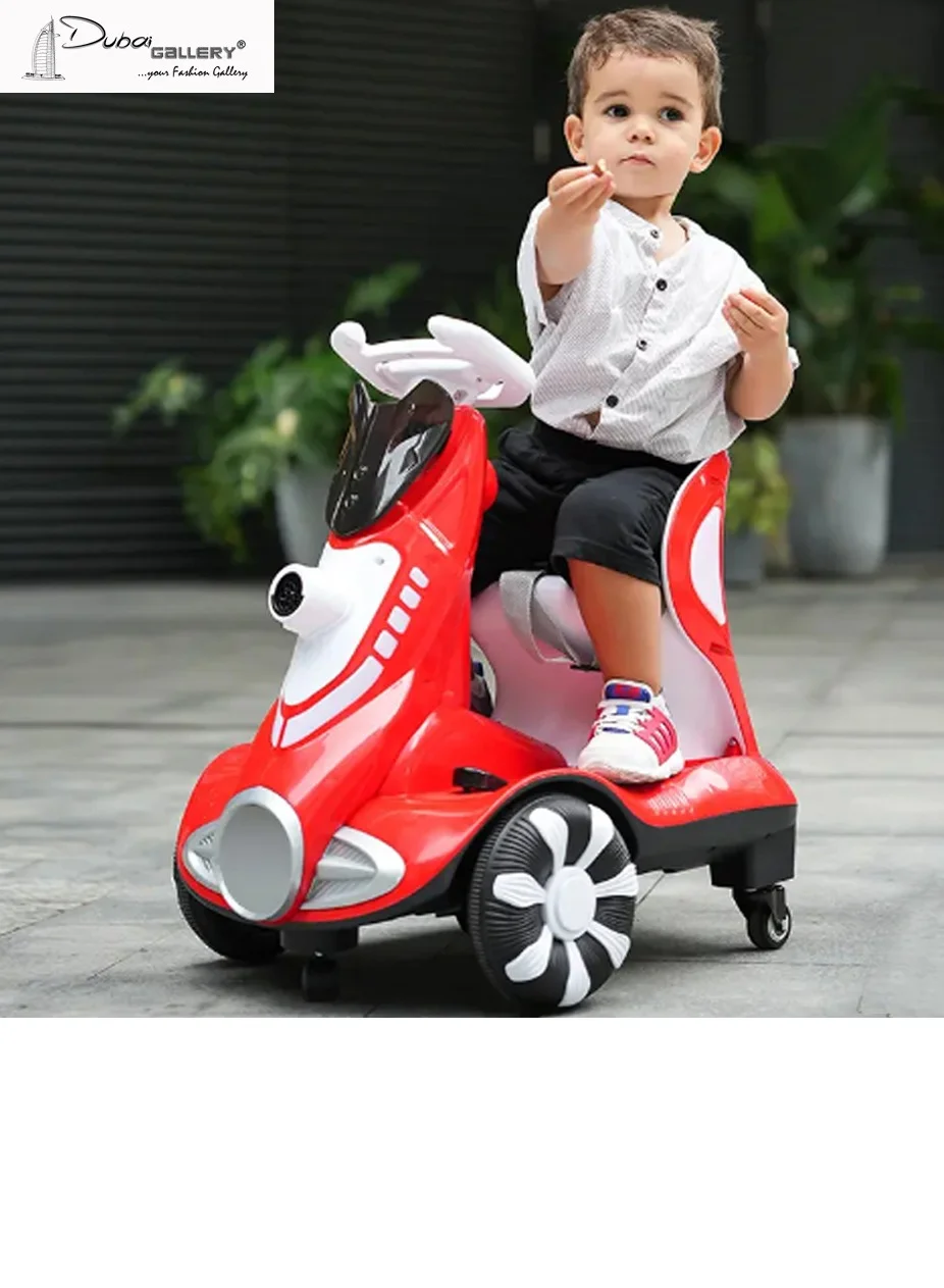 DubaiGallery 360-Degree Rotating Electric Ride-On Car for Kids Premium Balanced Vehicle (3-8 Years) 8yh9w