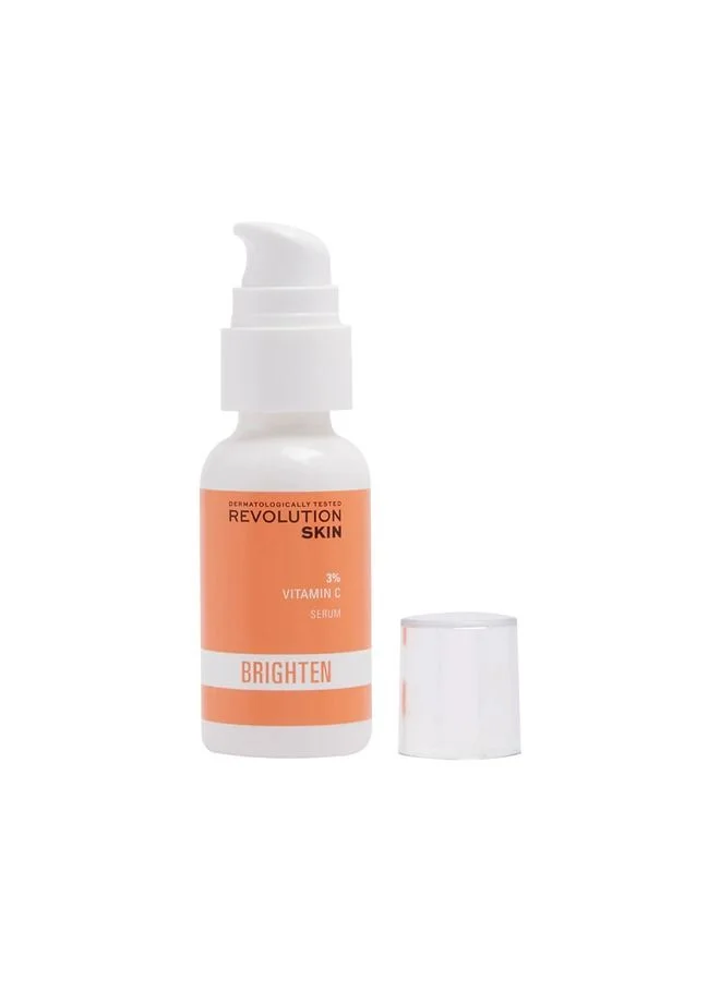 REVOLUTION 3% Vitamin C Serum Daily Brightening Facial Treatment (30 mL) 5jqmh