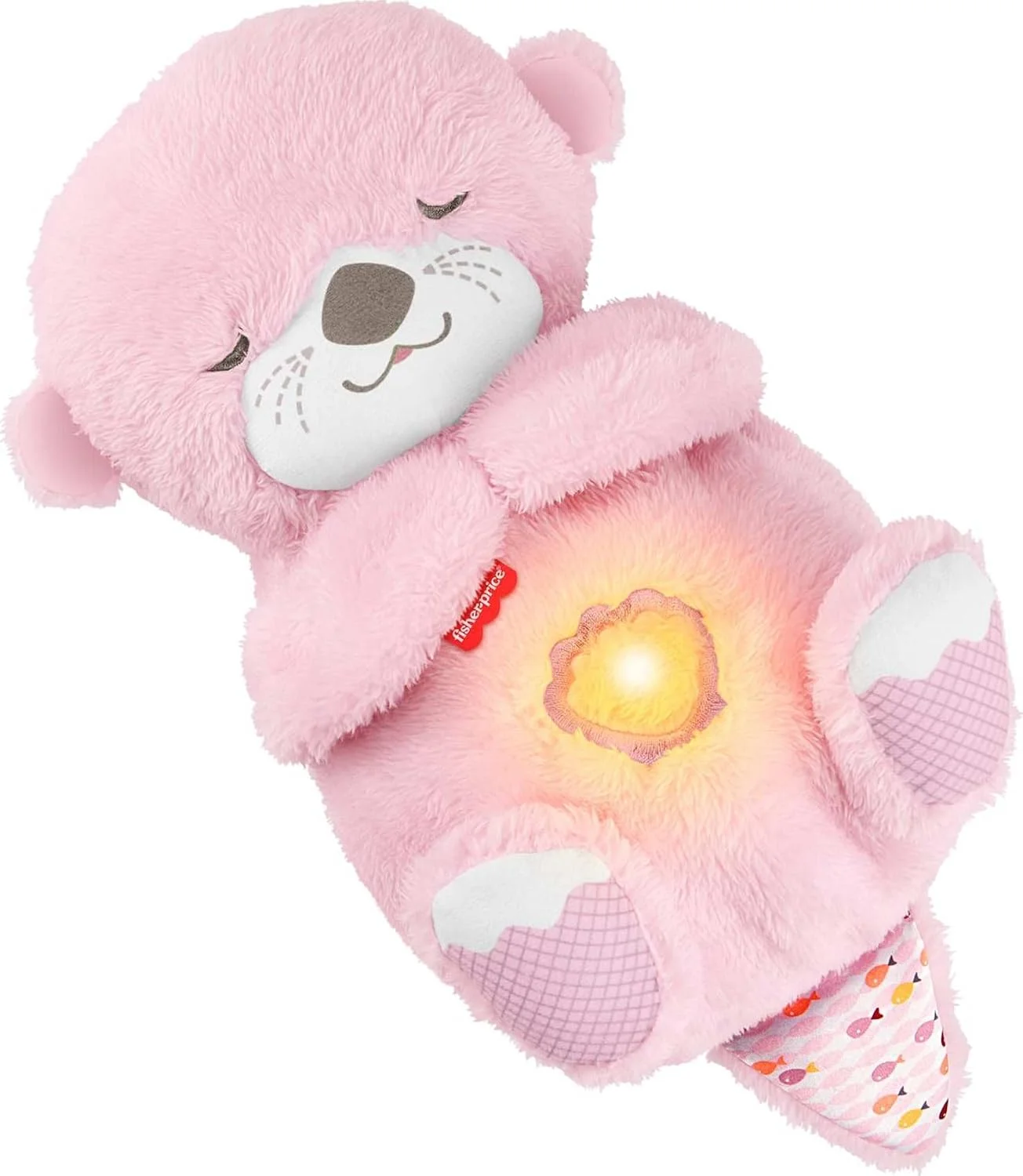 Interactive Soothe and Snuggle Otter Plush Toy for Infants (Soft Fabric, Pink, 15 x 33.5 cm) qugh1