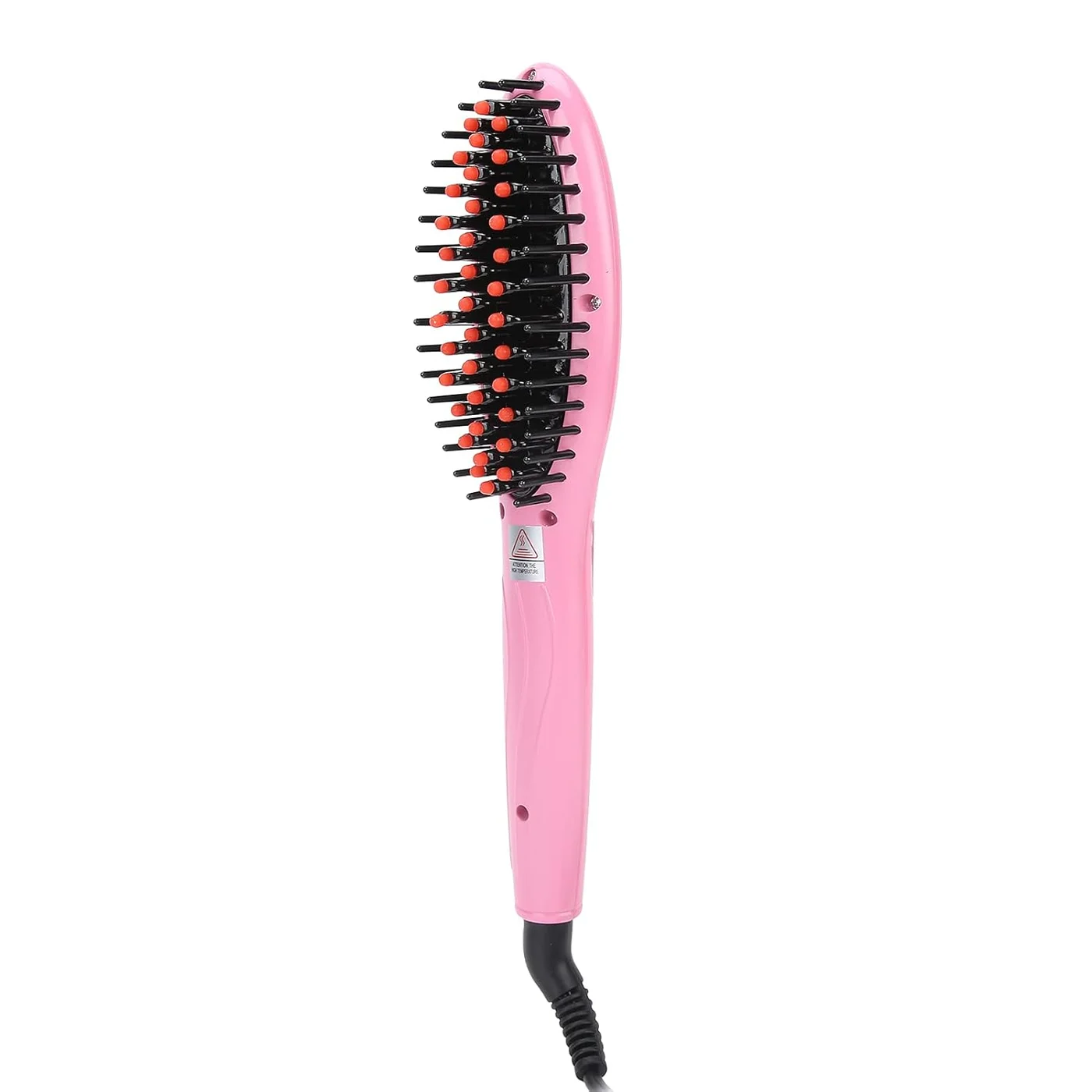 Woobles Professional Negative Ion Hair Straightener Brush Premium Styling Tool for Smooth Results (Black, 1 Unit) mq813
