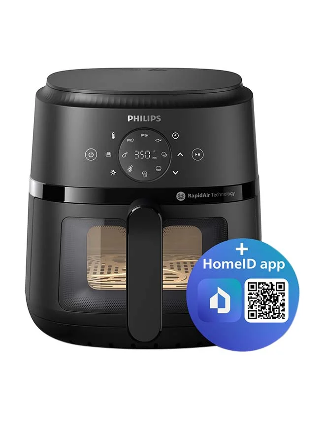 Professional Air Fryer with Viewing Window, Rapid Air Technology, 9 Preset Functions, 1500W (Black, 4.2 L) ak9le