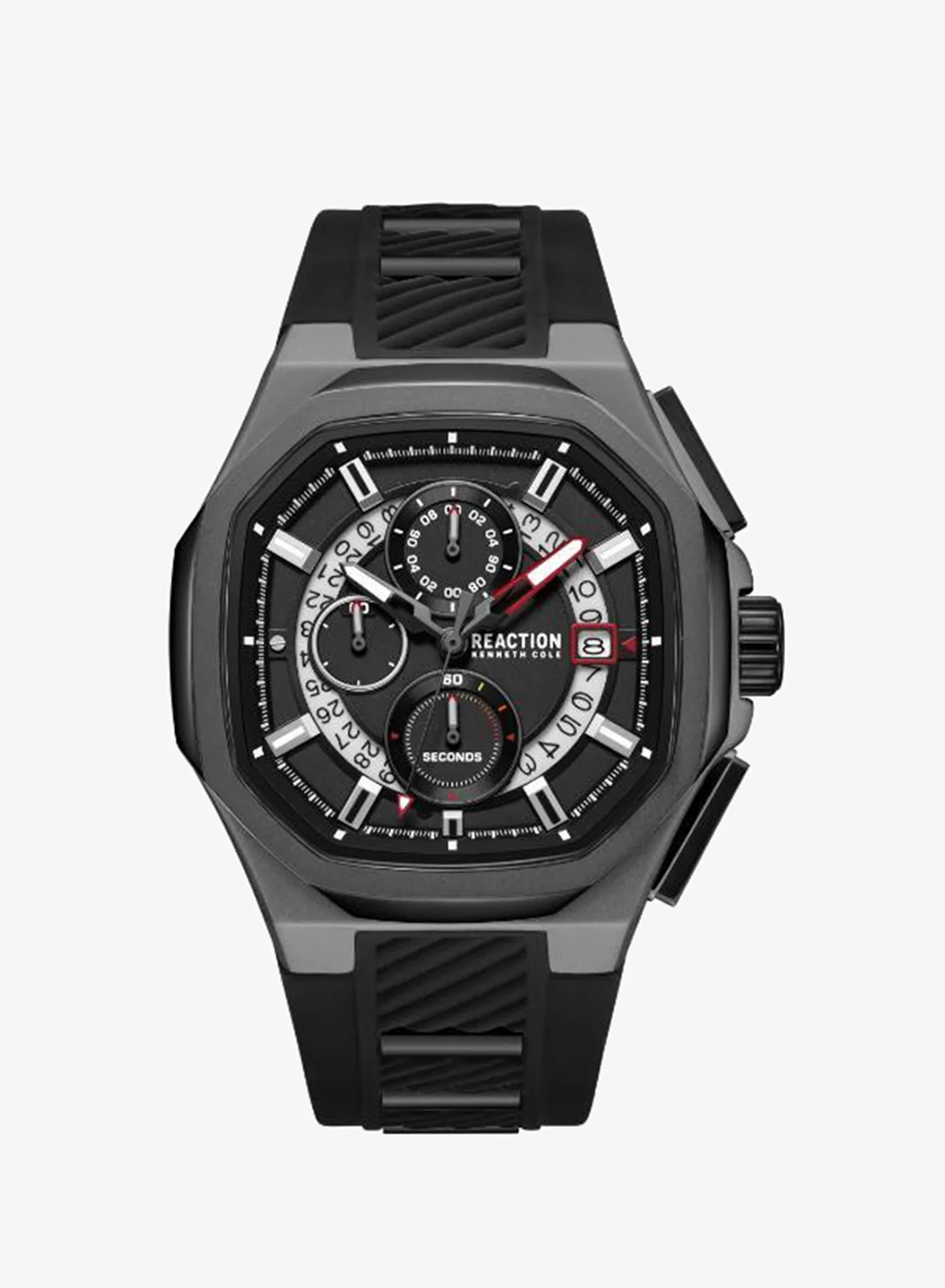 Kenneth Cole Reaction Analogue Watch Premium Alloy Wristwatch for Men (Silver, 42 mm) 2zhoi