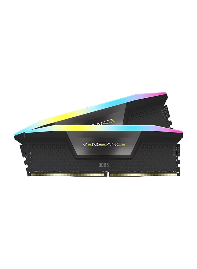 Premium DDR5 Desktop Memory Kit 32GB (2x16GB) 6400MHz High-Speed RAM with Dynamic Multi-Zone RGB Lighting (Black, 32GB) pbopi
