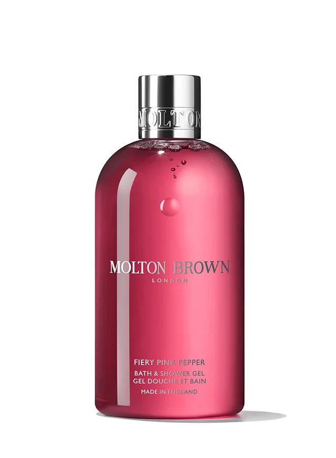 Molton Brown Fiery Pink Pepper Bath & Shower Gel Premium Fragranced Body Wash (Pink, 300 mL) 4lkia