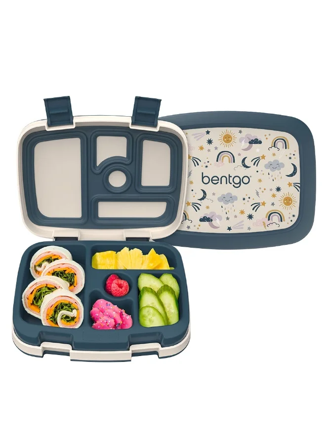 Kids Lunchbox 5 Compartment Food Container (Blue, 23 cm x 17 cm x 5 cm) cw10f