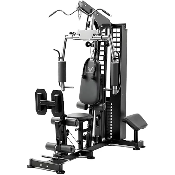 Rayihni Multifunctional Home Gym Station with Leg Press (72kg Weight Stack, Full Body Strength Training Equipment) mm2ln