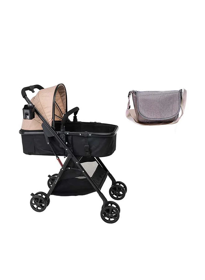 Premium Portable Baby Pram Lightweight Foldable Stroller for Travel (Khaki, One Size) 4ikra