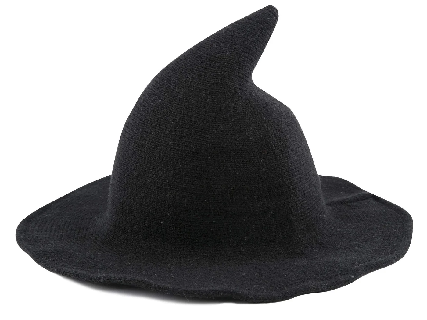 Edoneery Halloween Witch Hat Wide Brim Foldable Pointed Cap Premium Costume Accessory (Black, One Size) ythjc