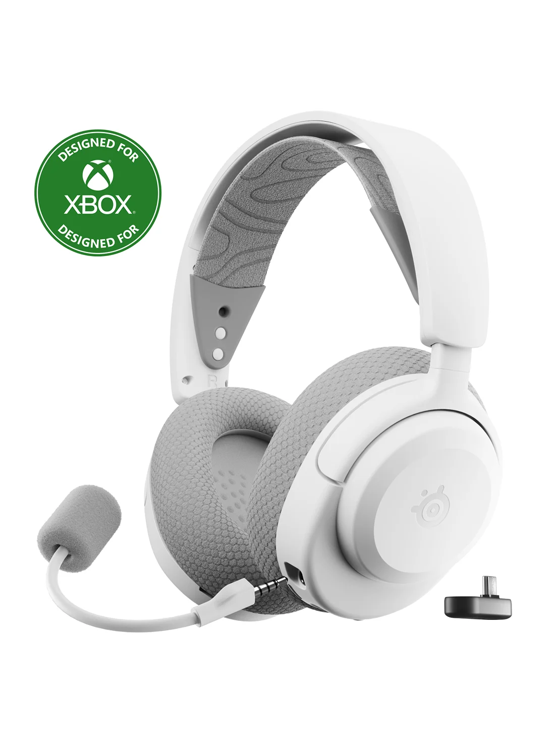 Premium Wireless Gaming Headset with Detachable Microphone and Dual Connectivity for PC and Console (White) rx845