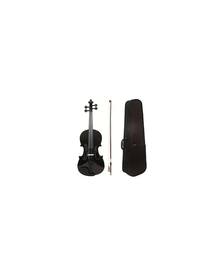 Megarya 4/4 Full Size Acoustic Violin Set Glossy Black Solid Wood Professional Starter Kit with Case Bow and Rosin rzfyd