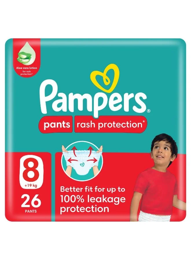 Premium Rash Protection Pants Diapers for Toddlers (Size 8, 19+ Kg, 26 Count) s841f
