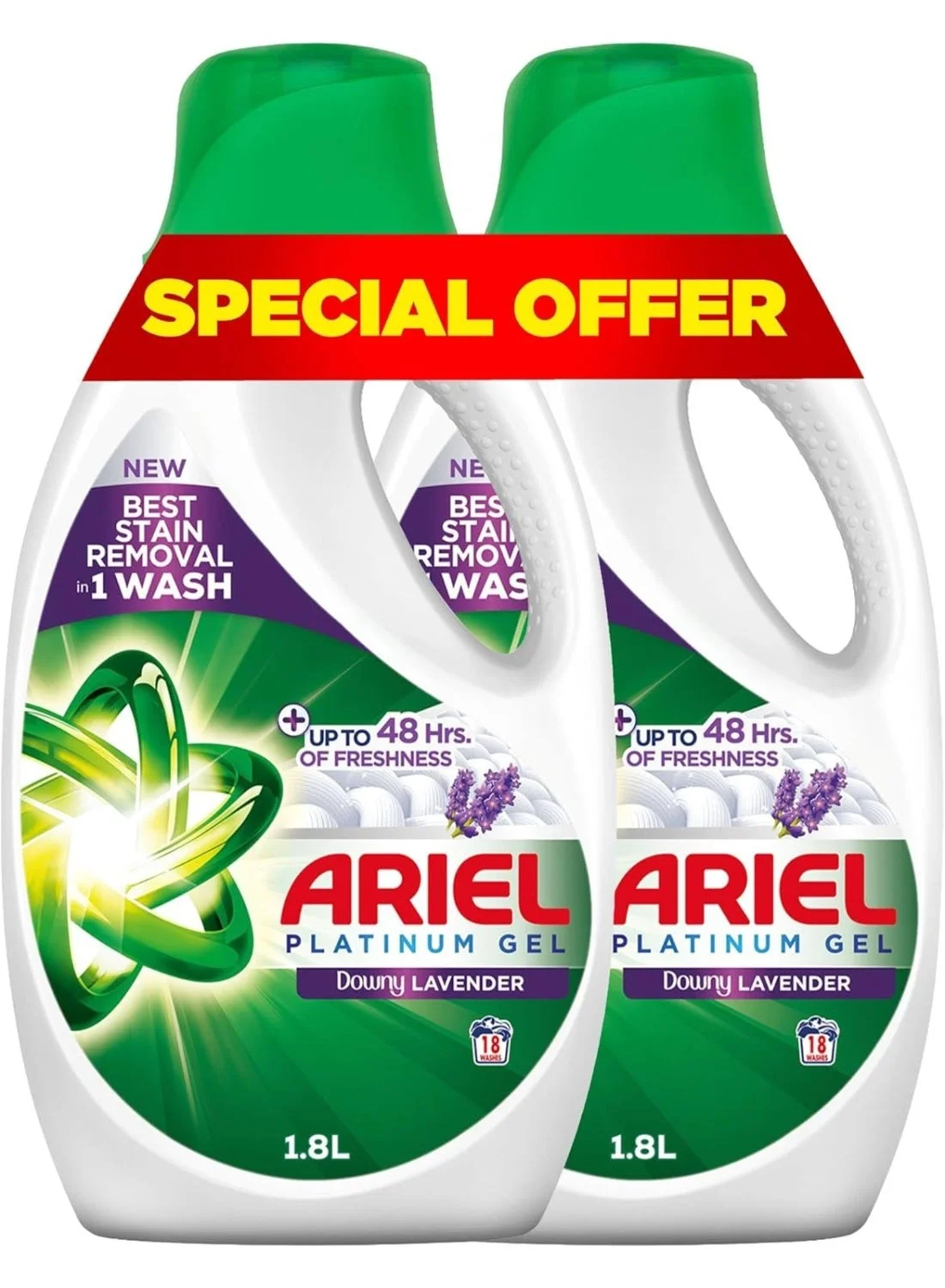 Ariel Lavender Freshness Laundry Detergent Power Gel (Premium Cleaning Formula, 3.6 L Dual Pack) xzvsp