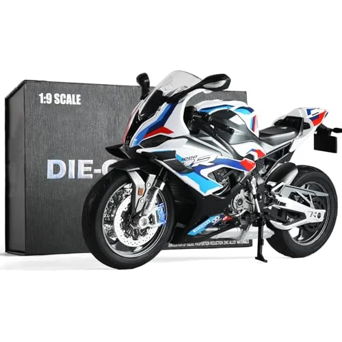 Risopen Diecast Motorcycle Model Premium Metal Replica Classic Collectible (White, 19 cm) sknu1