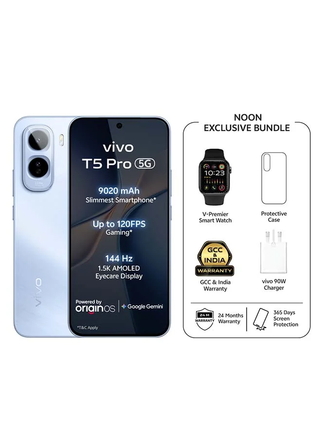 T5 Pro 5G Smartphone Dual SIM 8GB RAM 256GB Storage High-Performance Mobile Device (Blue, 6.83-inch) grf2t