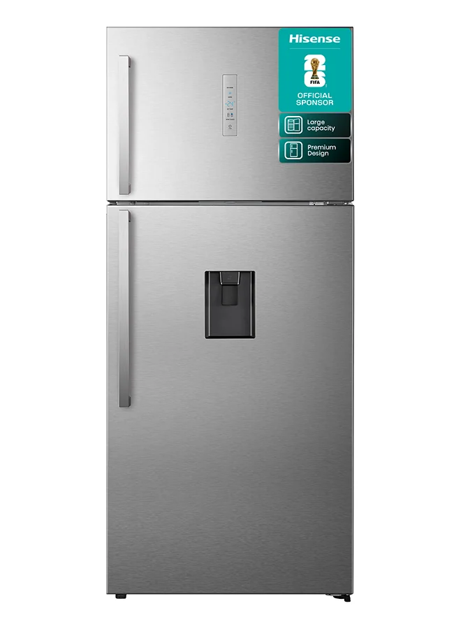 Hisense Top Mount Refrigerator with Water Dispenser and LED Touch Control (Silver, 548L Net Capacity) gcn7j