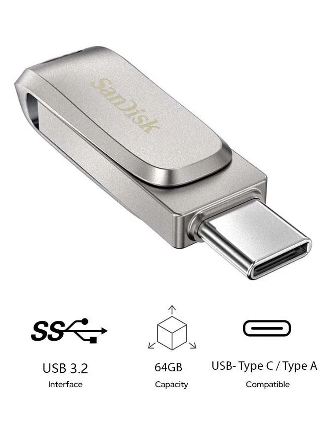 Premium Dual Flash Drive USB 3.2 Type-C and Type-A High-Speed Data Storage (64 GB) 1hdqj
