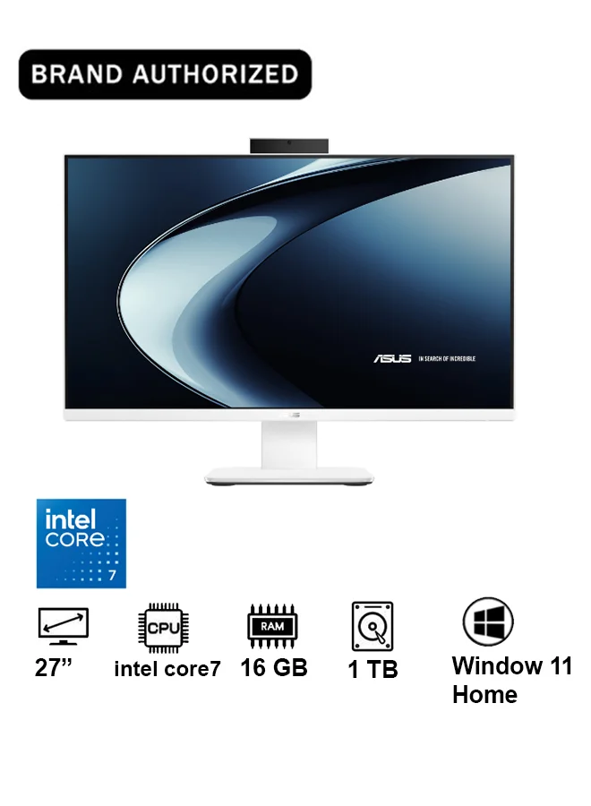 Premium All-in-One Desktop PC 27-Inch FHD Display Intel Core 7 240H 16GB RAM 1TB SSD Windows 11 Home (White, 27-Inch) ht8ye