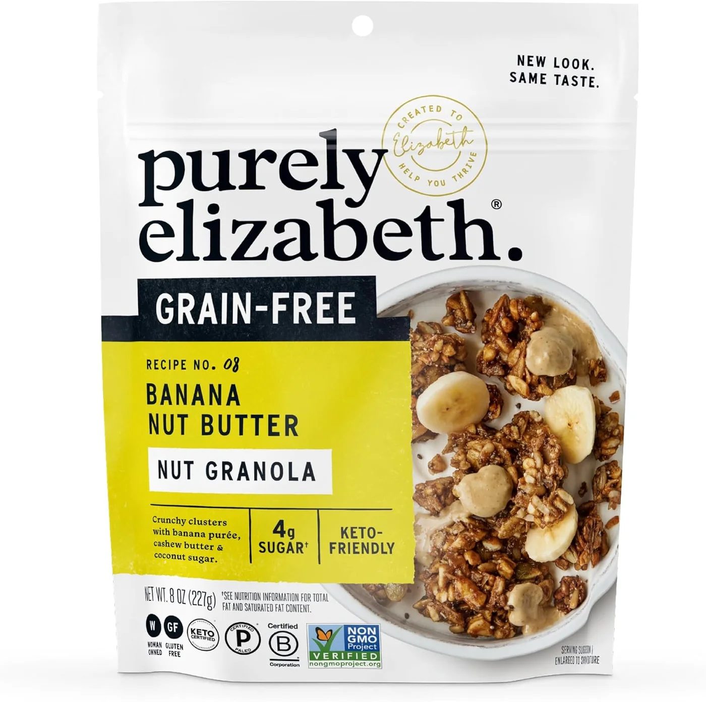 Premium Grain-Free Banana Nut Butter Granola (Vegan, Gluten-Free, 227g) qnuwv