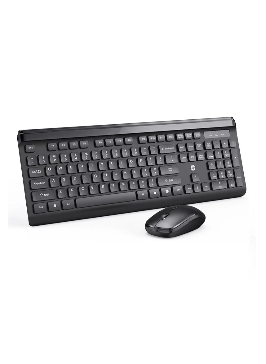 Premium Wireless Keyboard and Mouse Combo Ergonomic Office Set (Black, 104 Keys) xktjy
