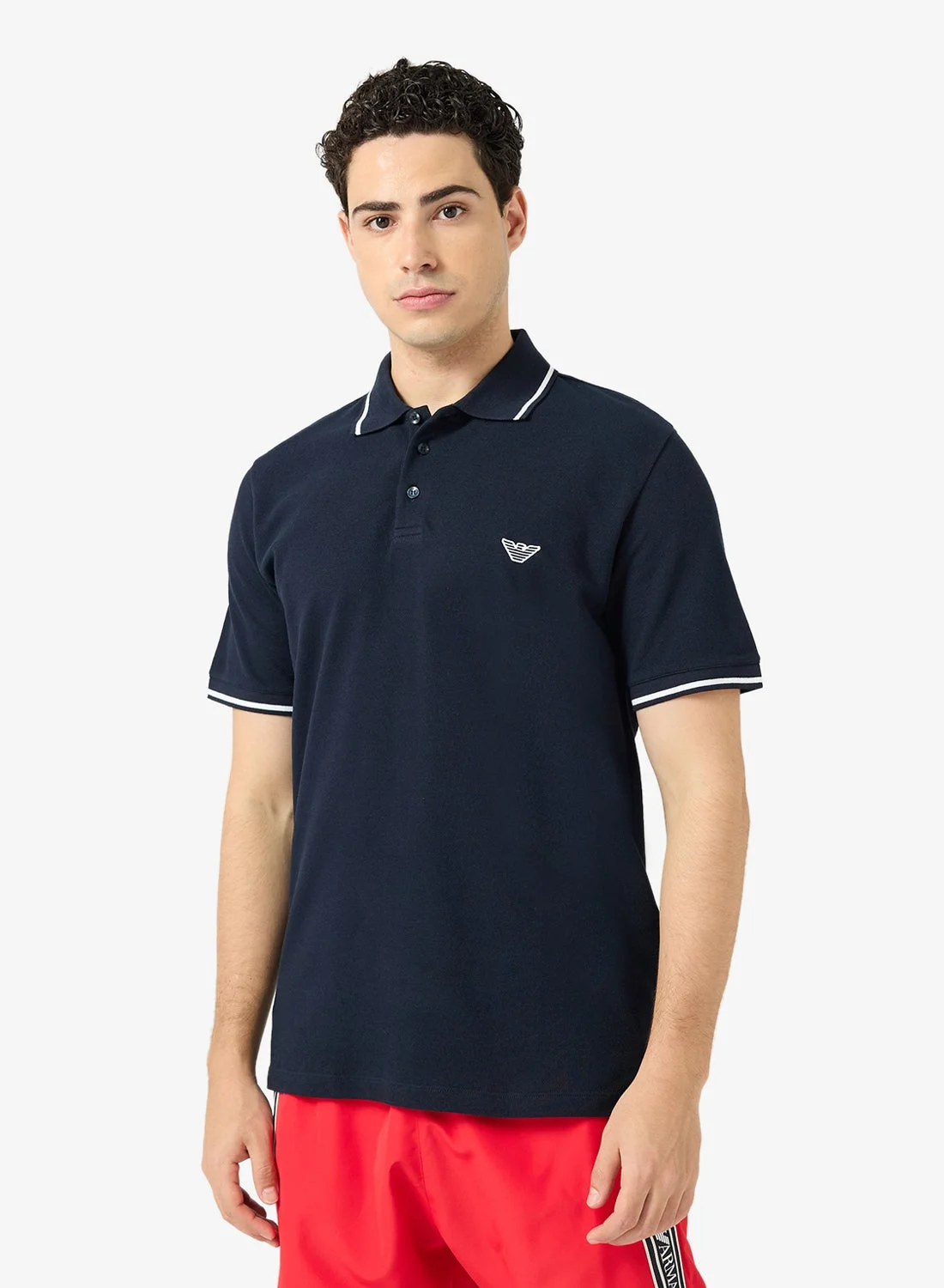 Premium Logo Polo Shirt Classic Fit Breathable Cotton Fabric For Men (Large) g2j7d